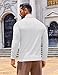 COOFANDY Men Thermal Cable Mock Neck Basic Thermal Pullover Sweater Casual Long Sleeve Turtleneck Knit Turtle Neck Shirt White