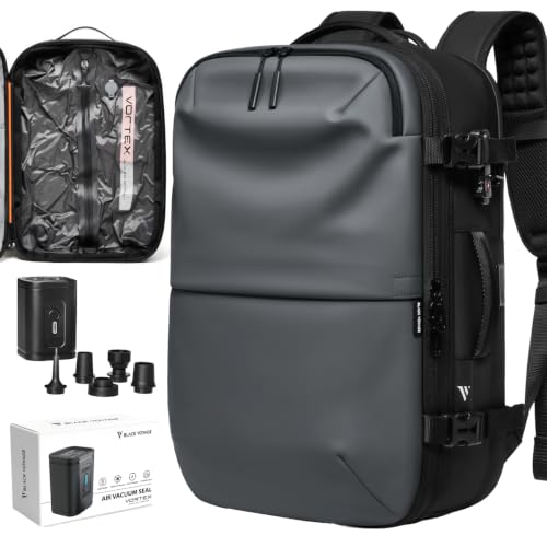 Image of BlackVoyage Vortex Vacuum Seal Travel Backpack 60L Expandable Air Compression System Water Resistant TSA Lock Carry-On