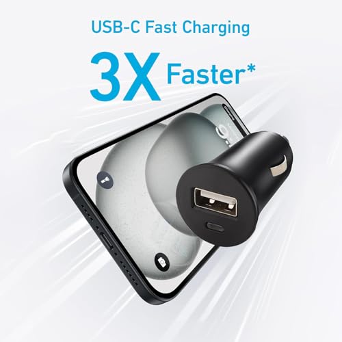 Image of MX 30W Car Charger Fast Charging Adapter, Rapid Charging, LED Indicator Compatible with All Cars for Android Smartphone, iPhones, Smartwatch, Earbud, Power Bank, Tablets (Black)
