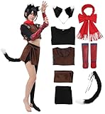 DAZCOS Izutsumi Cosplay Costume Full Set with Tail Outfit for Halloween Party for Women (styleA, Medium)