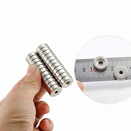 Image of 10 Pieces 15x5mm with 5mm Countersunk Hole Magnet Multi-Use Refrigerator Magnets for Refrigerator Craft Project
