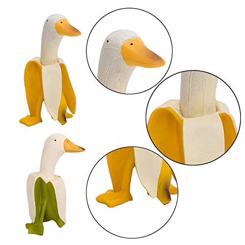 Banana Duck Statue, Creative Art Statue Garden Sculpture Funny Resin Figurines Decor Statues For Living Room Bedroom Patio Outdoor Decor, Green, (Al669) #TOP2