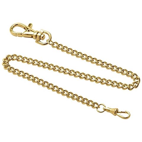 Dueber Stainless Steel Gold Plated Pocket Watch Chain 3548-G Cover