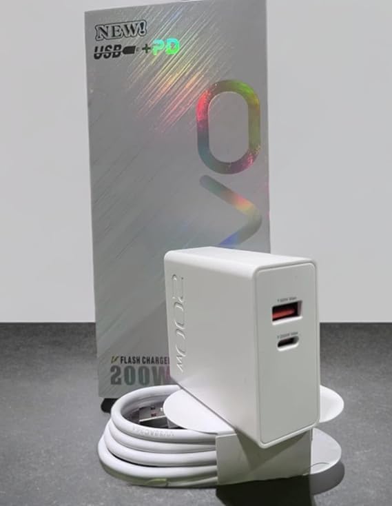 Image of 200W Quick Charge Multiport Mobile Charger with Detachable Cable for iQoo 10 Pro 5g 10 9T 9 Pro 8 Pro 7 /1.5M 10A Fast Charging (Feb14456)