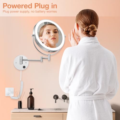 Espejo para maquillaje de pared con luz 9 pulgadas miniatura 5