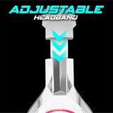 SPIRIT OF GAMER - PRO H8 | Biały przewodowy zestaw słuchawkowy do gier RGB z mikrofonem | Kompatybilny z PS5, PS4, Xbox, Switch i PC | Dźwięk stereo 2.0 | Wyjście USB i gniazdo | Wkładka ze sztucznej