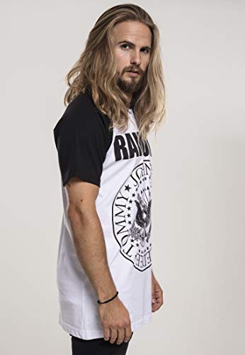 MERCHCODE The Ramones Circle Raglan Band T-Shirt pour Homme avec Logo imprimé, - Les Beatles, Paul McCartney, John Lennon, RIngo Starr, George Harrison MERCHCODE The Ramones Circle Raglan Band T-Shirt pour Homme avec Logo imprimé, – Image 7
