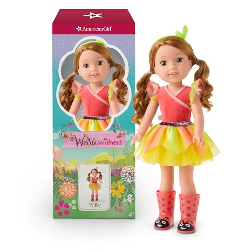 Product Image of the American Girl WellieWishers 14.5-inch Willa Doll with Coral Leotard, Mesh Skirt...