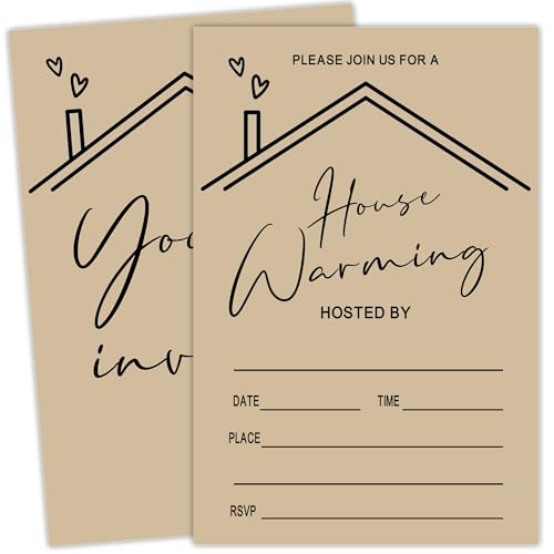 ukebobo Housewarming Invitation Cards, 4''x 6'' New Home Party Invite,