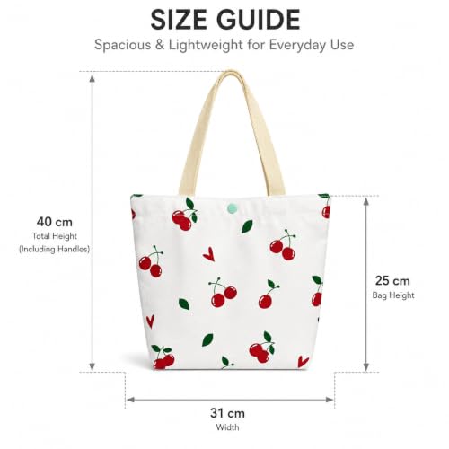 Image of BROGBUS Classics Canvas Tote Bags for Women Girls Canvas Handbag Zipper Large Capacity Shoulder Bag for College Office Use