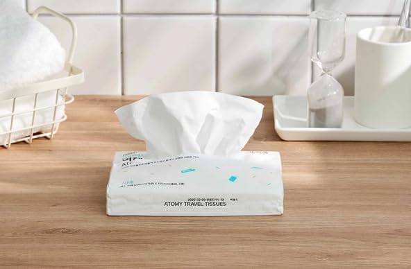 Korean Facial Pocket Tissues – Soft Unscented Travel Tissue Packs, 70 Sheets × 3 Packs, Natural Pulp, Mini Portable Facial Tissue for Sensitive Skin, Individually Wrapped, Made in Korea