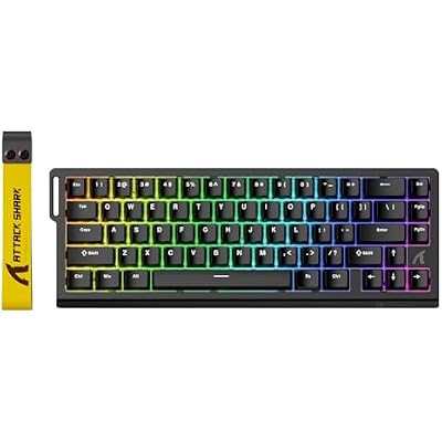 ATTACK SHARK X68 HE 8000Hz Rapid Trigger Keyboard, 0.01mm RT Accuracy Wired Gaming Keyboard with Magnetic Switch, Adjustable Actuation, Rapid Trigger, Snap Tap, RGB Lighting for PC/Mac, Black