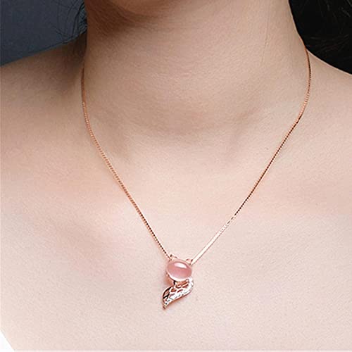 Bijoux en or rose et argent 925 collier d'exception en Quartz Rose