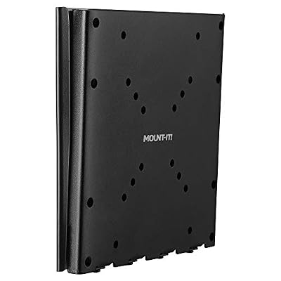 Mount-It! Low Profile Fixed TV Wall Mount – Ultra Slim Flush Design for 23–42 Inch Screens – Fits VESA 200x200 – Heavy-Duty Steel – 66 lb Capacity – 0.7 Inch Wall Clearance – Black