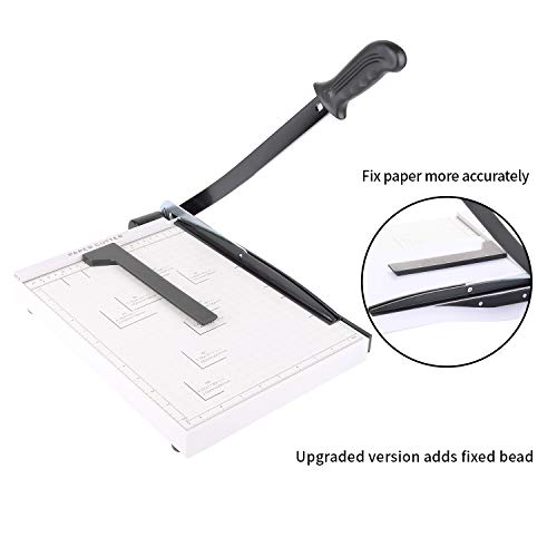 Paper Cutter Guillotine, Paper Cutter and Trimmer with Dual Paper Guide Bars, Heavy Duty Metal Base Trimmer for Home, Office, 12 Sheets Capacity, A4 Size, 12 Inch Cut Length