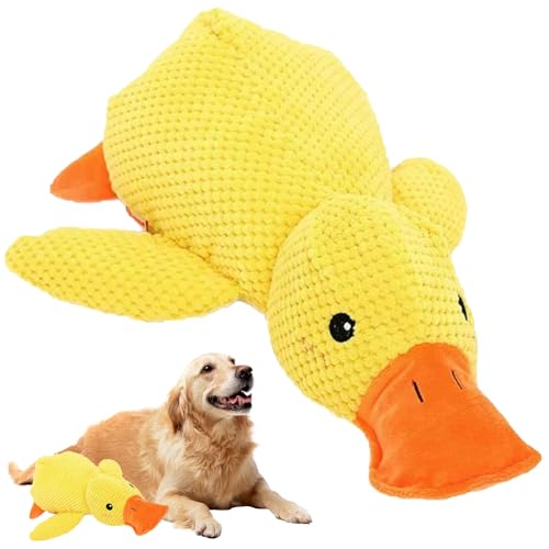 KOMEIYL Pato Calmante para Perros, Pato Cuac de Perro de Juguete, Perro Pato Antiestrés Amarillo, Peluche Antiestres para Perros, Aplica a Atrae Atención Perro Alivia Ansiedad Cuando Queda Solo