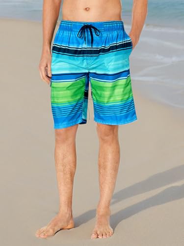 Image of Kanu Surf Men's Big Viper Extended Size Stripe Swim Trunk