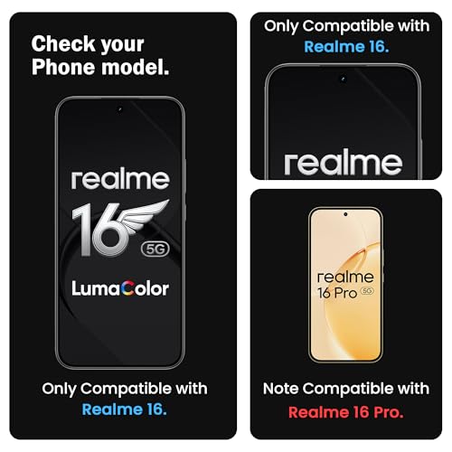 Image of FIRST MART Tempered Glass for Realme Narzo 90, Realme 16 and 15T, 9H 0.3 mm Full-Glue Screen Protector with Cable Protector, 3D Edge-to-Edge, HD Clear, Case-Friendly, Black, Pack of 1