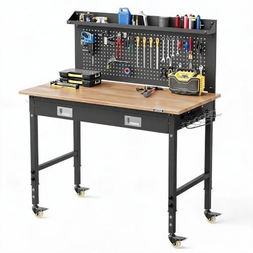 IDEALHOUSE 48" Adjustable Workbench with Power Strip