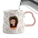 Generico Da Caffè Carina - 380ml Hitzebeständige Gläser, Ästhetische Kaffeetassen Lustige Tassen | Minimalistische Porzellanbecher Für Tee, Milch, Wasser, Getränke, Zuhause, Büro, S