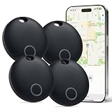 Eelexa Smart Tag, rastreador de aire para equipaje, funciona con Apple Find My (solo iOS), localizador de artículos para llaves, equipaje, mochila, cartera, impermeable IP67, paquete de 4