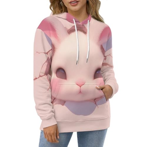 Sweatshirt pullover lapin de dessin animé, idée cadeau originale taille S