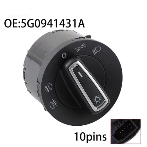 Interruptor de faros con perilla de control antiniebla y suavidad de giro para VW T-Cross 3
