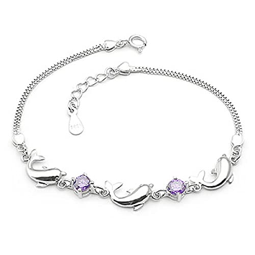 Bracelet réglable en améthyste dauphin pour sublimer vos tenues d'été décontractées
