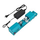 Mini Wood Lathe Machine,96 w Aluminum Alloy Lathe Polishing Machine,Buddha Pearl Lathe Milling W/Saw Blade Guard,Speed Adjustable Rotary Tool,4000-9000rpm For Wood Polishing,Grinding,Cutting.