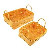 Luxshiny 2Pcs Fruits Servant Affichage Multi-Fonctionnel Tissé À La Main Gâteau Collation Naturel Bol Panier Photo Décor Plateau Pain Pique-Nique en Plein Air Restaurant Peu Profond À La