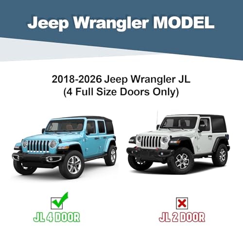Estribos para Jeep Wrangler JL 2018-2026, 4 puertas, negros miniatura 2