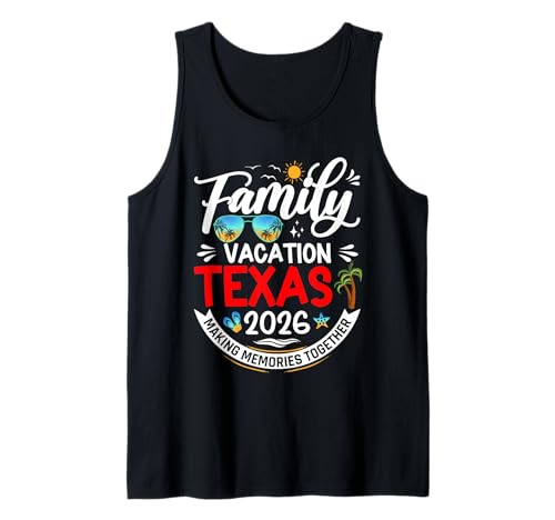 Vacaciones familiares Texas 2026 Vacaciones de verano a juego 2026 Camiseta sin Mangas