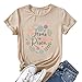 Uivviu Christian Saying T Shirts Women Retro Jesus is Risen Graphic Print God T Shirts Summer Casual Short Sleeve Crew Neck Christian Clothing(Khaki S)