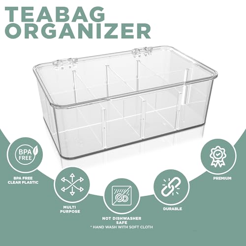 Utopia Home Tea Bag Organizer with Lids (3 Pack)