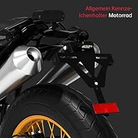 Areyourshop Motoros Rendszámtábla Tartó Világítással és Reflektorral, Állítható Szögű Univerzális Rendszámkeret Motorkerékpárhoz 4