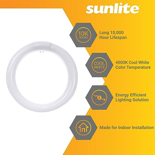 Sunlite 41316 FC8T9/CW 8-Inch T9 Round Fluorescent Circline Lamp, 22 Watts, 1250 Lumens, 4100K Cool White, G10Q 4-Pin Base, 1 Pack - Thumbnail 3