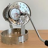JoFist豆のベーキングメーカー エスプレッソ焙煎機 ステンレス鋼製コーヒーロースター 手動回転家庭用コーヒーベーキング用ハンドル付きコーヒーロースター機械 (温度計付き)