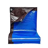 FJDEYB 3mx4m / 10ftx13ft Hochleistungspolyplane 13 mil Dickes Material 220gsm wasserdichte Plane, umschaltbare blau/braune Abdeckung for im Freienautos, Motorräder, Garten und Patios