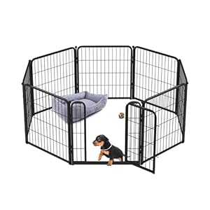 FXW Homeplus Dog Playpen for Indoor Use – Stress-Free and Safe Play, Heavy Duty 24 Inch 8 Panels Dog Pen for Puppies and Small Dogs, Black│Patented