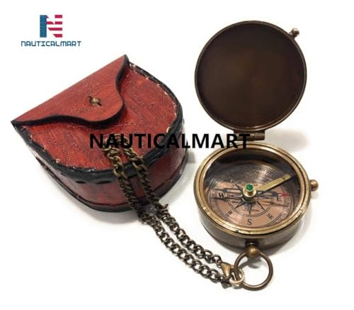 Brújula de bolsillo de latón grabada miniatura 6