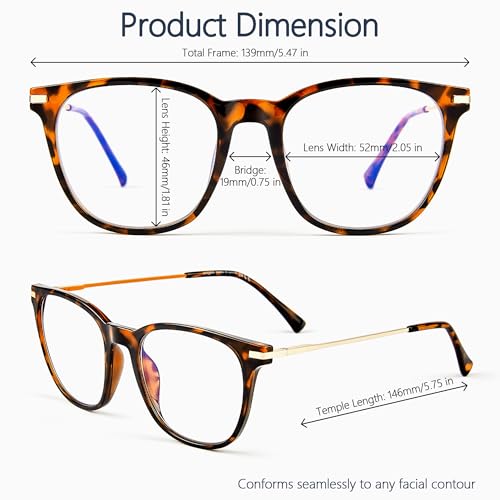 Image of Blue Light Blocking Glasses for Women Men, Square Thick Frame Anti Eyestrain & UV Glare JF6218
