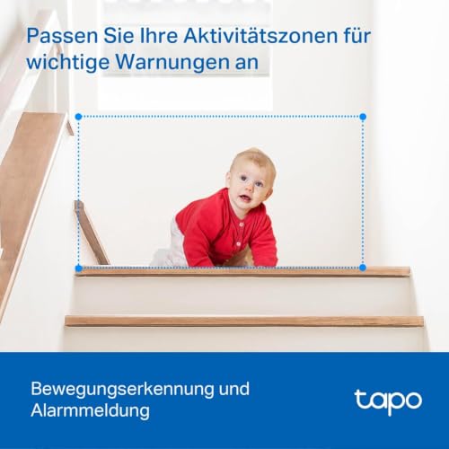 Tapo C200C 360°-WLAN-Überwachungskamera für den Innenbereich, 1080P, Nachtsicht, Bewegungserkennung, Zwei-Wege-Audio… – Ansicht 5