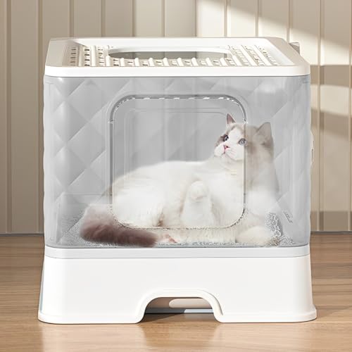 Caja de arena plegable para gato, extra grande con puerta superior miniatura 4