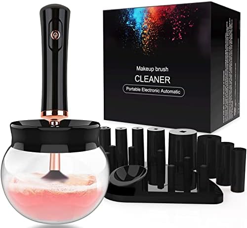 Premium Makeup Brush Cleaner Dryer Super-Fast Electric Brush Cleaner Machine Automatic Brush Cleaner Spinner Makeup Brush Tools (Black)