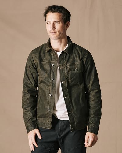 Image of Huckberry Flint and Tinder Men's Flannel-Lined Waxed Trucker Jacket