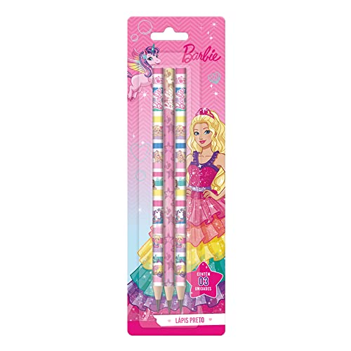 Lapis Preto Barbie Cartela 3 Unidades