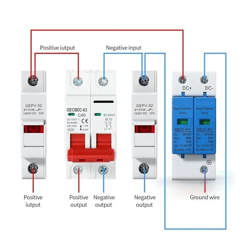 Protector contra sobretensiones 2P DC 500V para sistemas solares domésticos 10-20kA 6