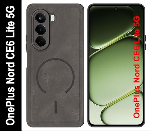Image of SBMS Back Cover for OnePlus Nord CE6 Lite 5G | Ultra Slim Soft Rubberised Hard Case | Oil Feel Soft Leather Back | Mag-Safe Design (Mag-Safe Not Support) | Camera Protection Case for CE 6 Lite (Gray)