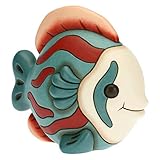 MATERIALI: Ceramica THUN - Soprammobile a Forma di Pesce Disco - Accessori per la Casa da Collezionare - Linea Surfing Sydney - Formato Medio - Ceramica - 18 x 9,8 x 15,5 h cm