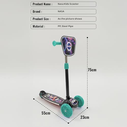 Image of StarAndDaisy X NASA Kick Scooter for Kids 3+ Years, Foldable Skate Scooter for Children Girls & Boys with Multi-Level Height Adjustment, LED Wheels & Brakes -(Officially Licensed) (Black)